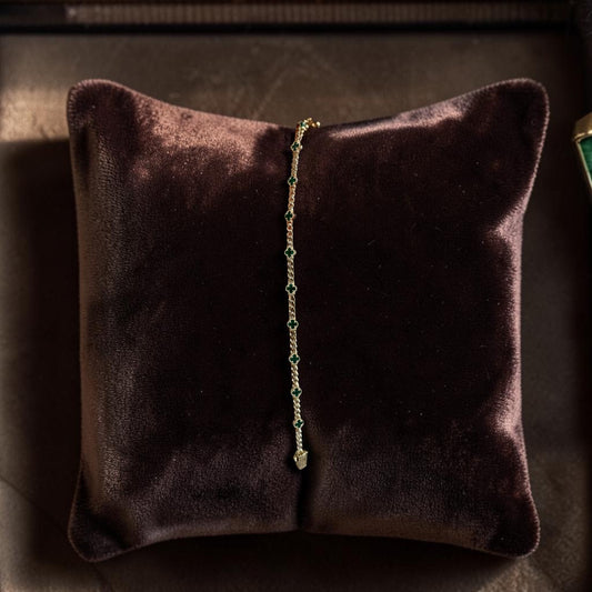 10K GOLD MONACO BRACELET SIZE 7”