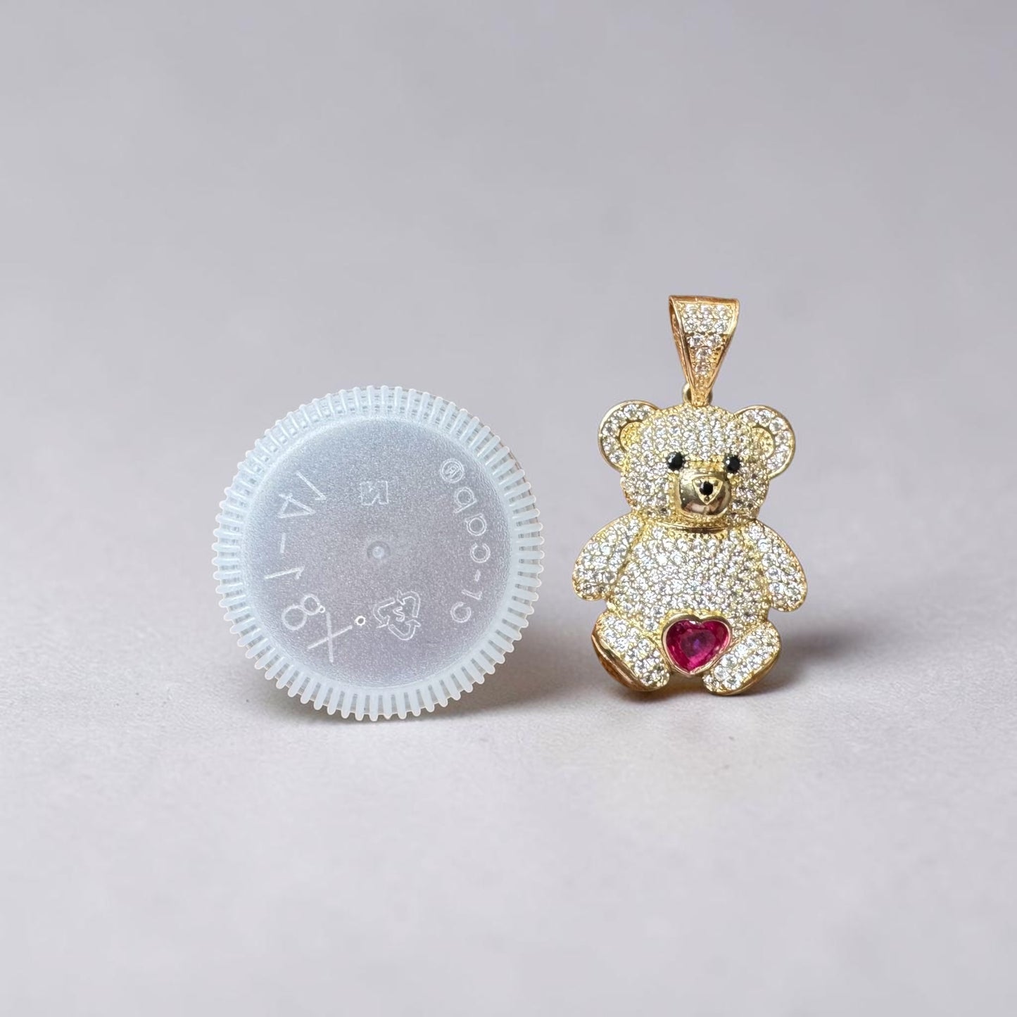 14K gold bear pendant