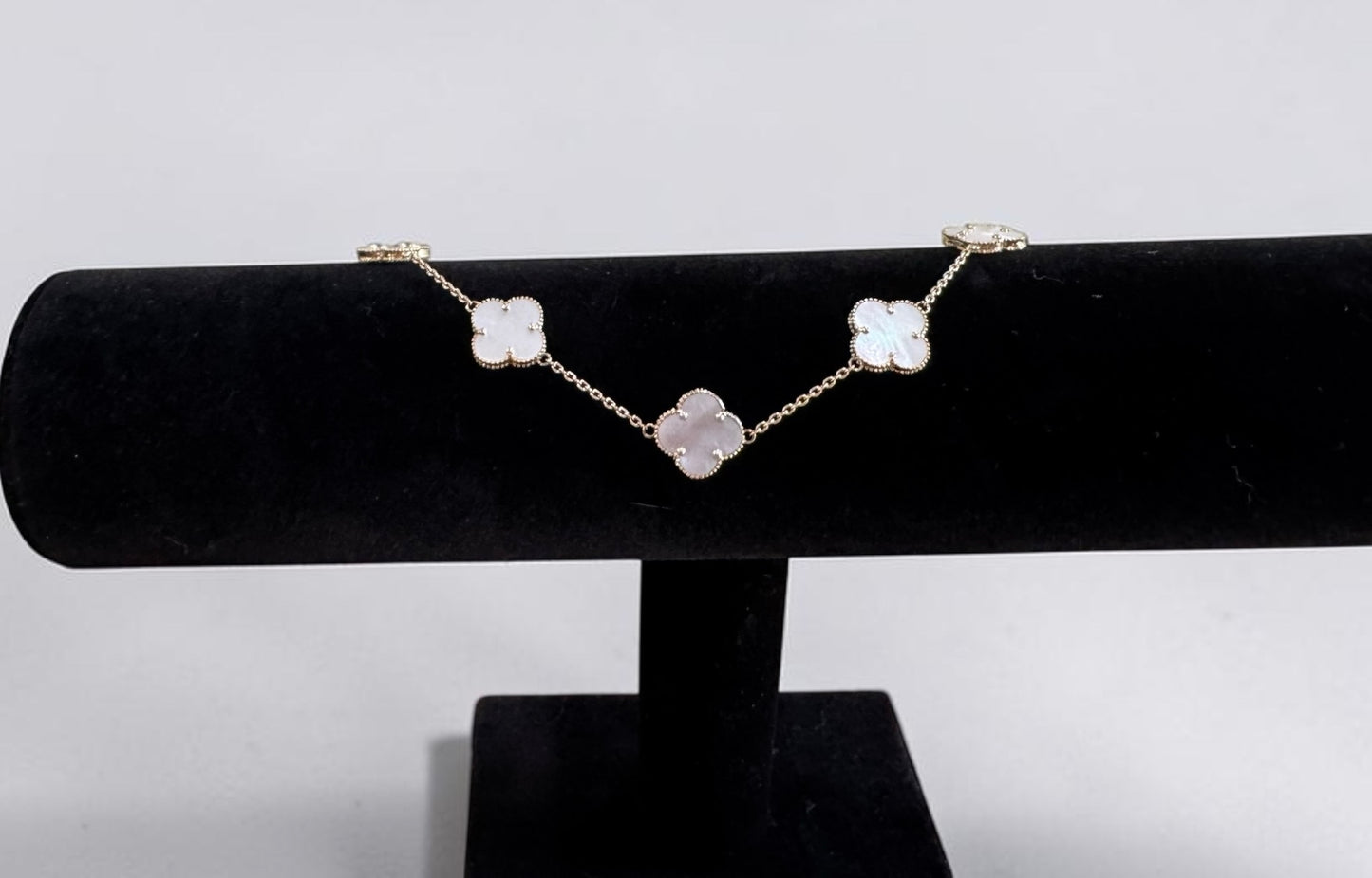 10k clover pearl bracelet