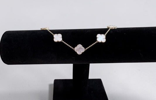 10k clover pearl bracelet