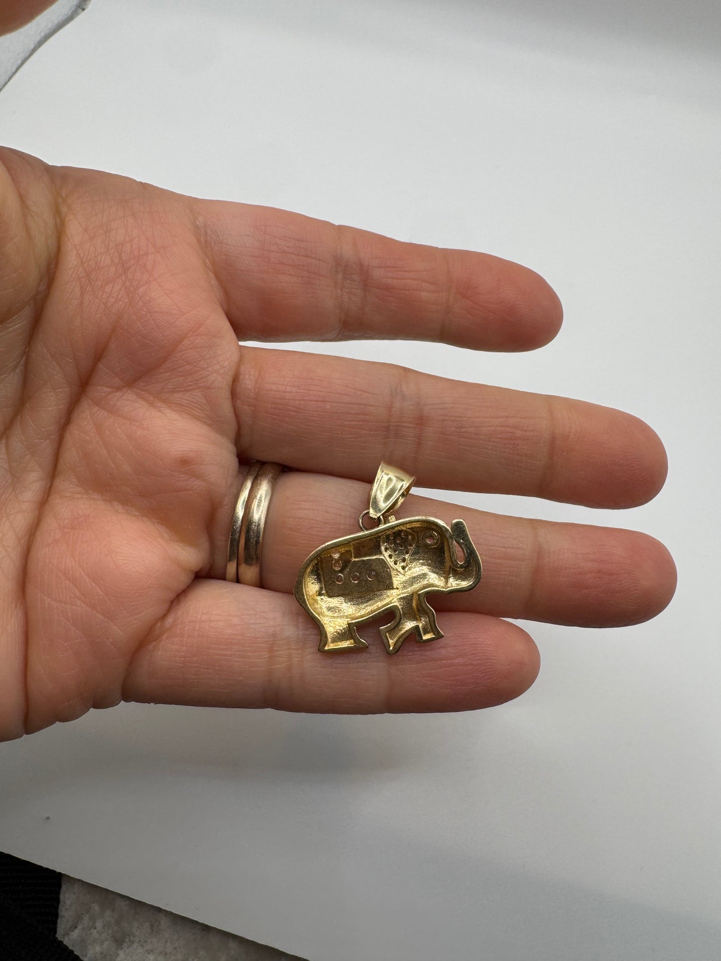 14K Gold Elephant pendant