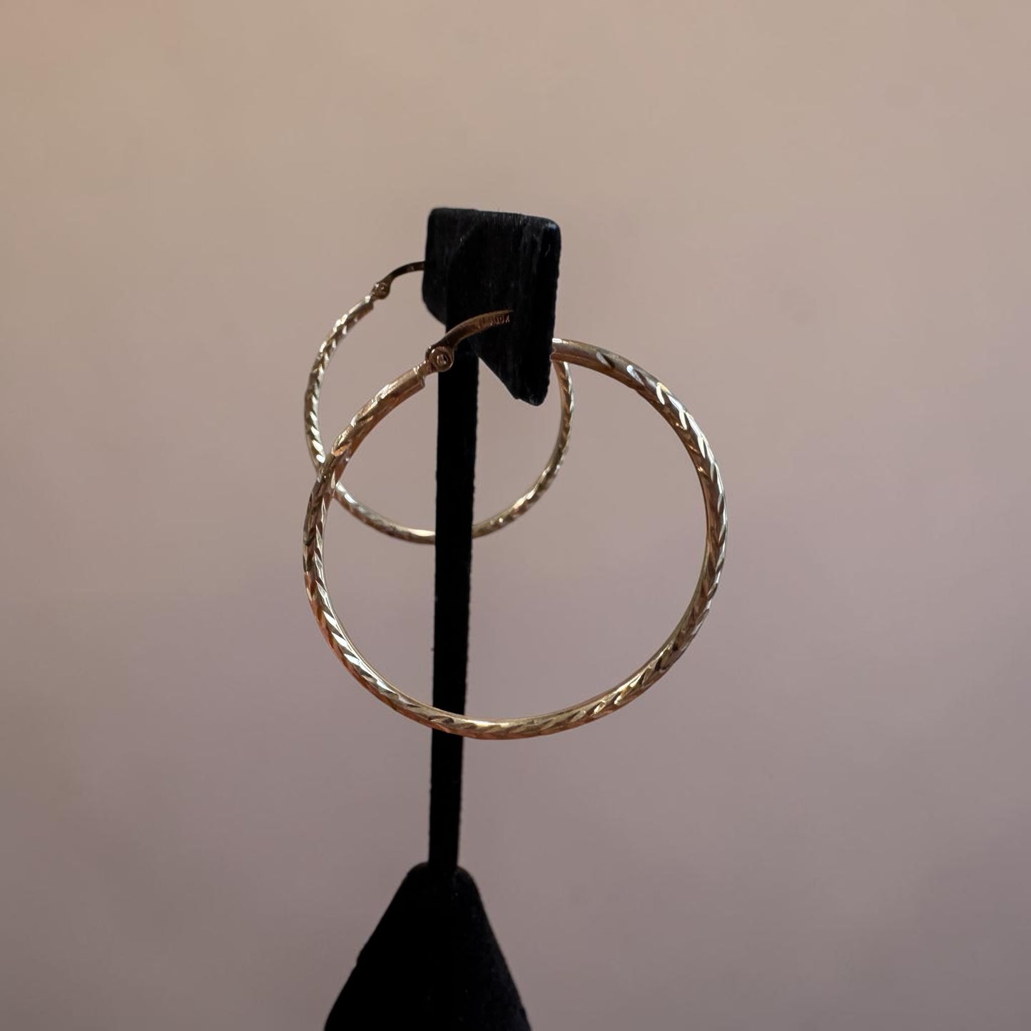 10K Elegant earrings hoops