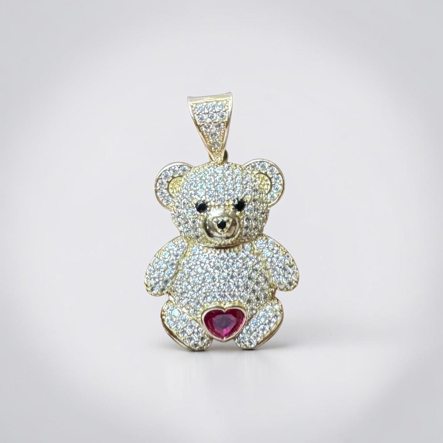 14K gold bear pendant