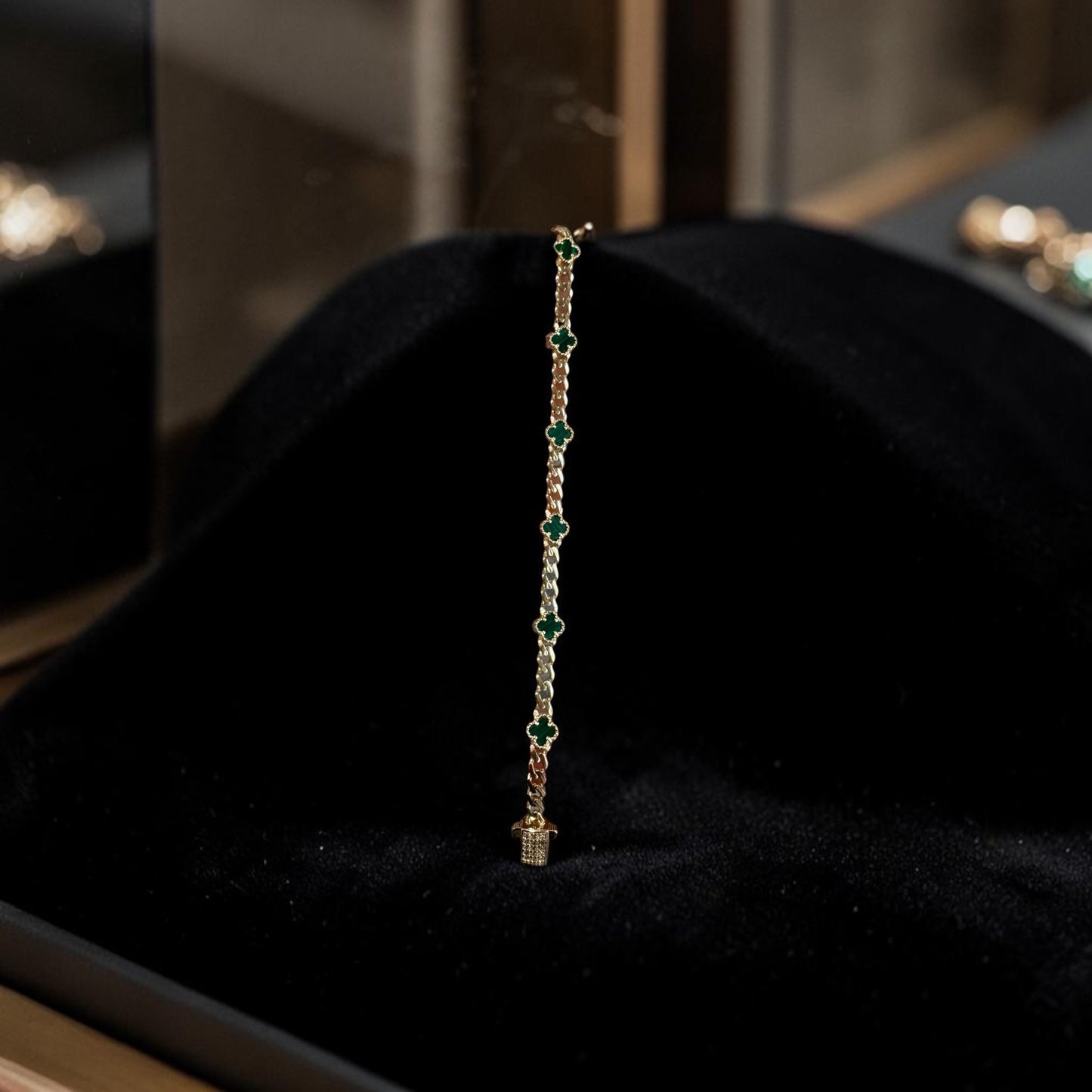 10K GOLD MONACO BRACELET SIZE 7”
