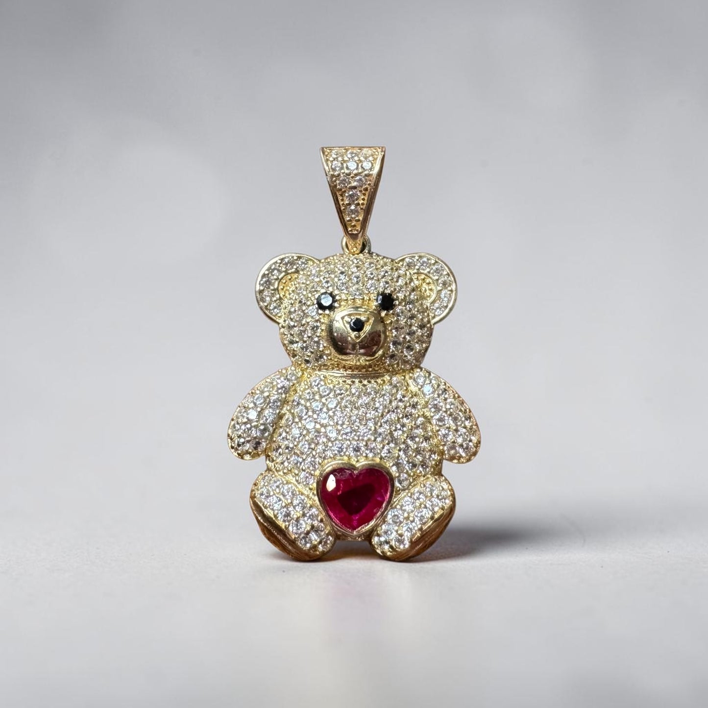 14K gold bear pendant
