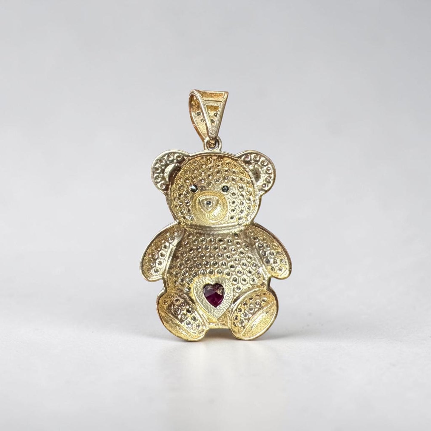 14K gold bear pendant